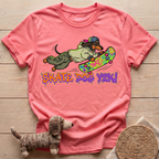 Skater Dachshund Y2K T-Shirt