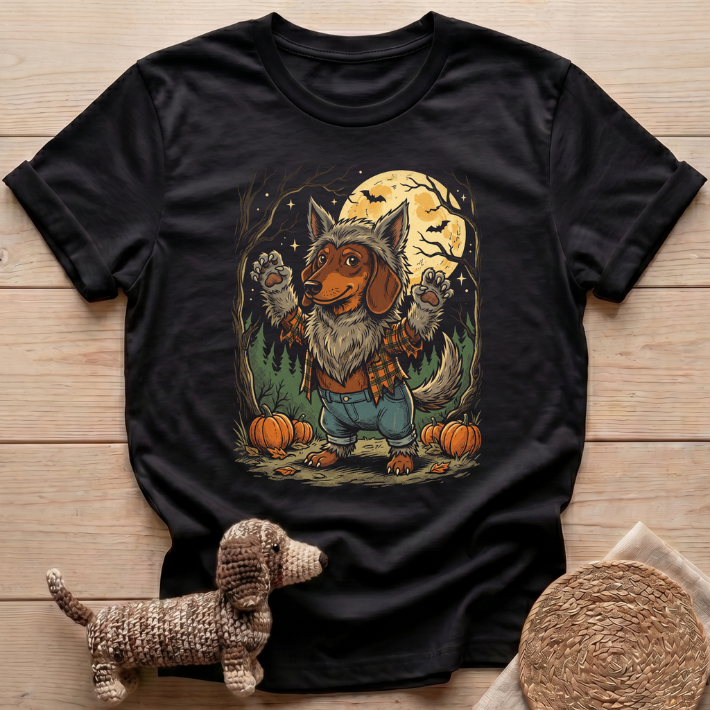 Dachshund Werewolf Full Moon T-Shirt
