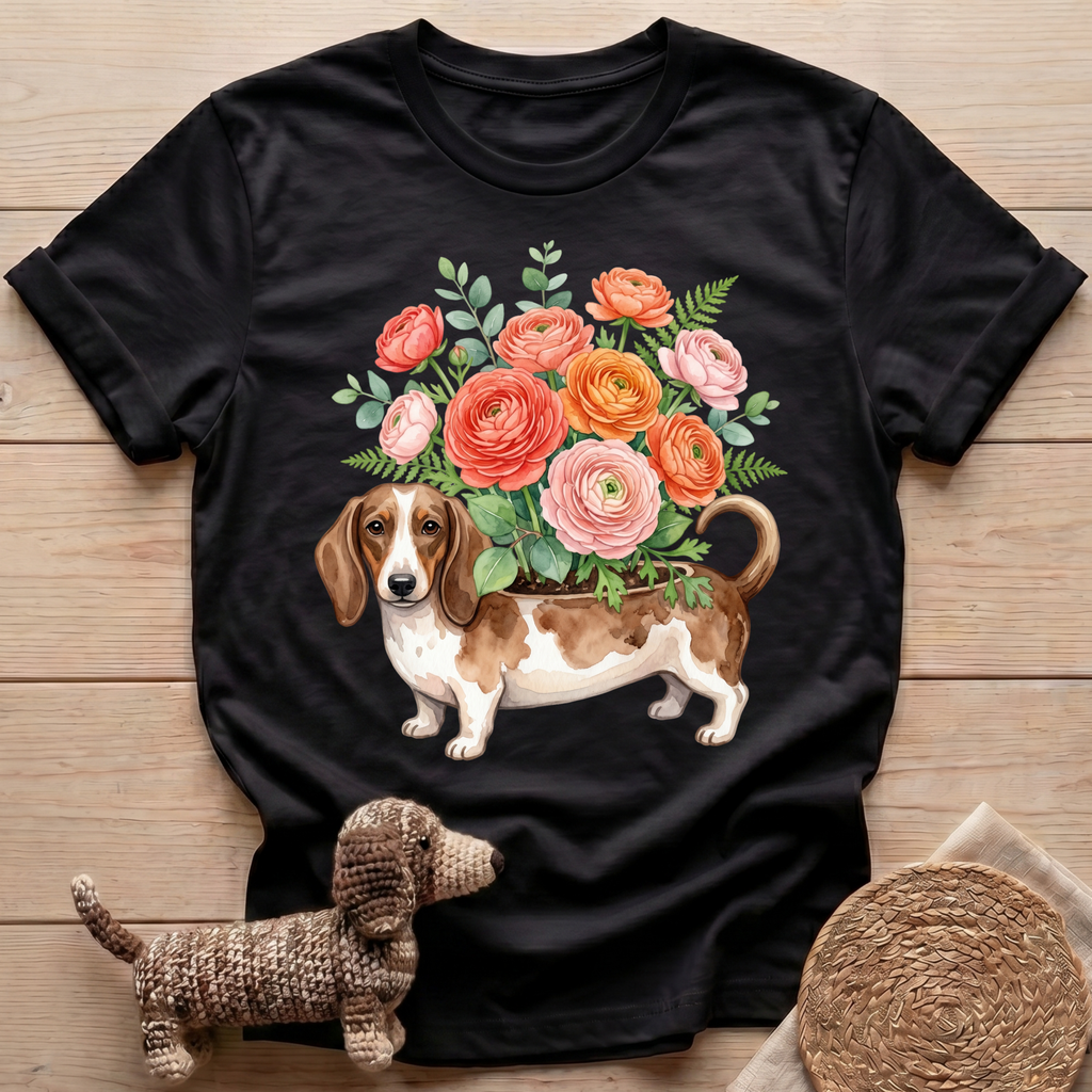 Flower Dachshund T-Shirt