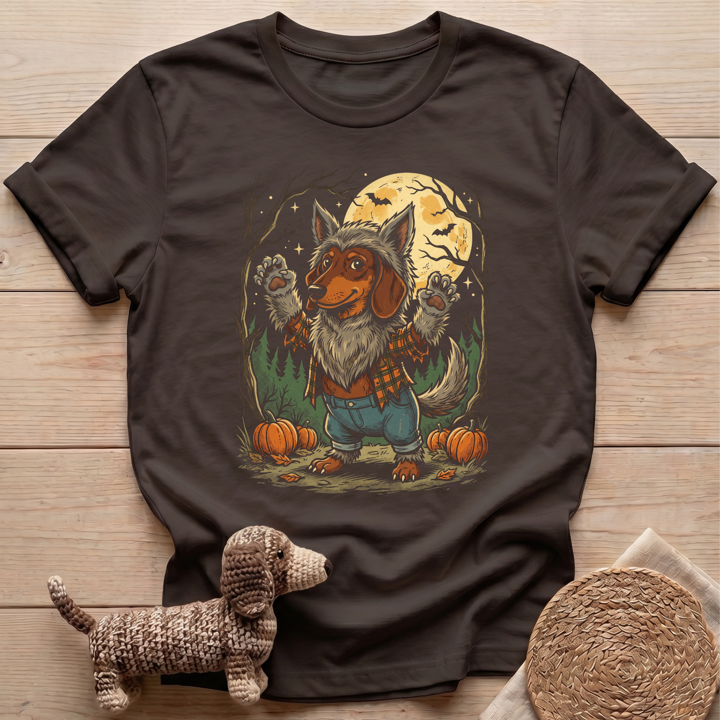 Dachshund Werewolf Full Moon T-Shirt