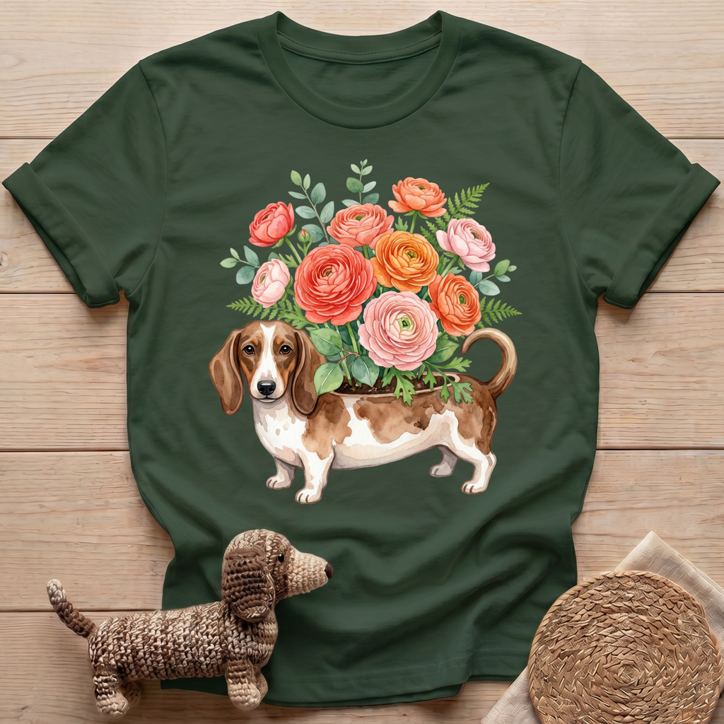 Flower Dachshund T-Shirt