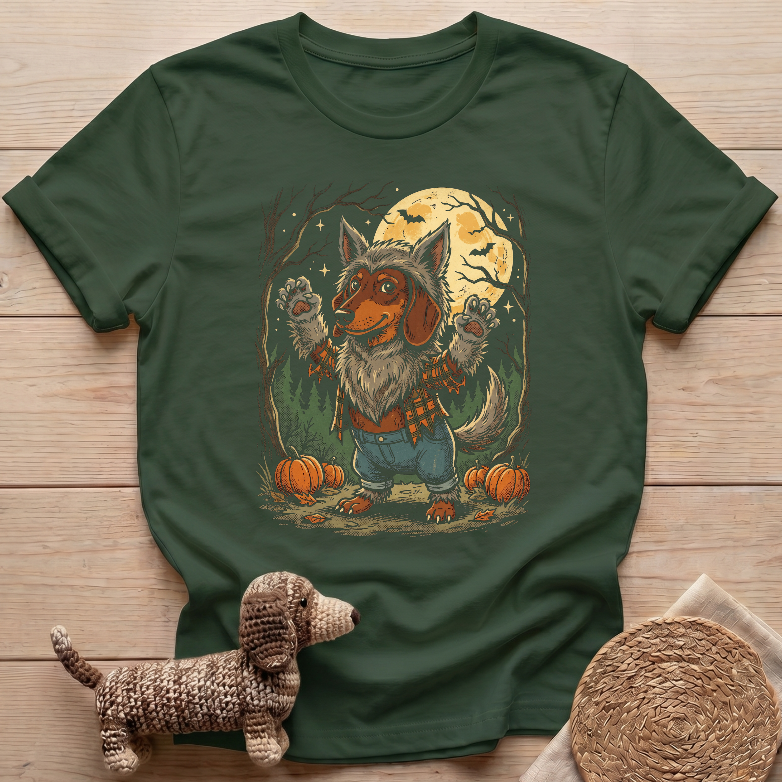 Dachshund Werewolf Full Moon T-Shirt