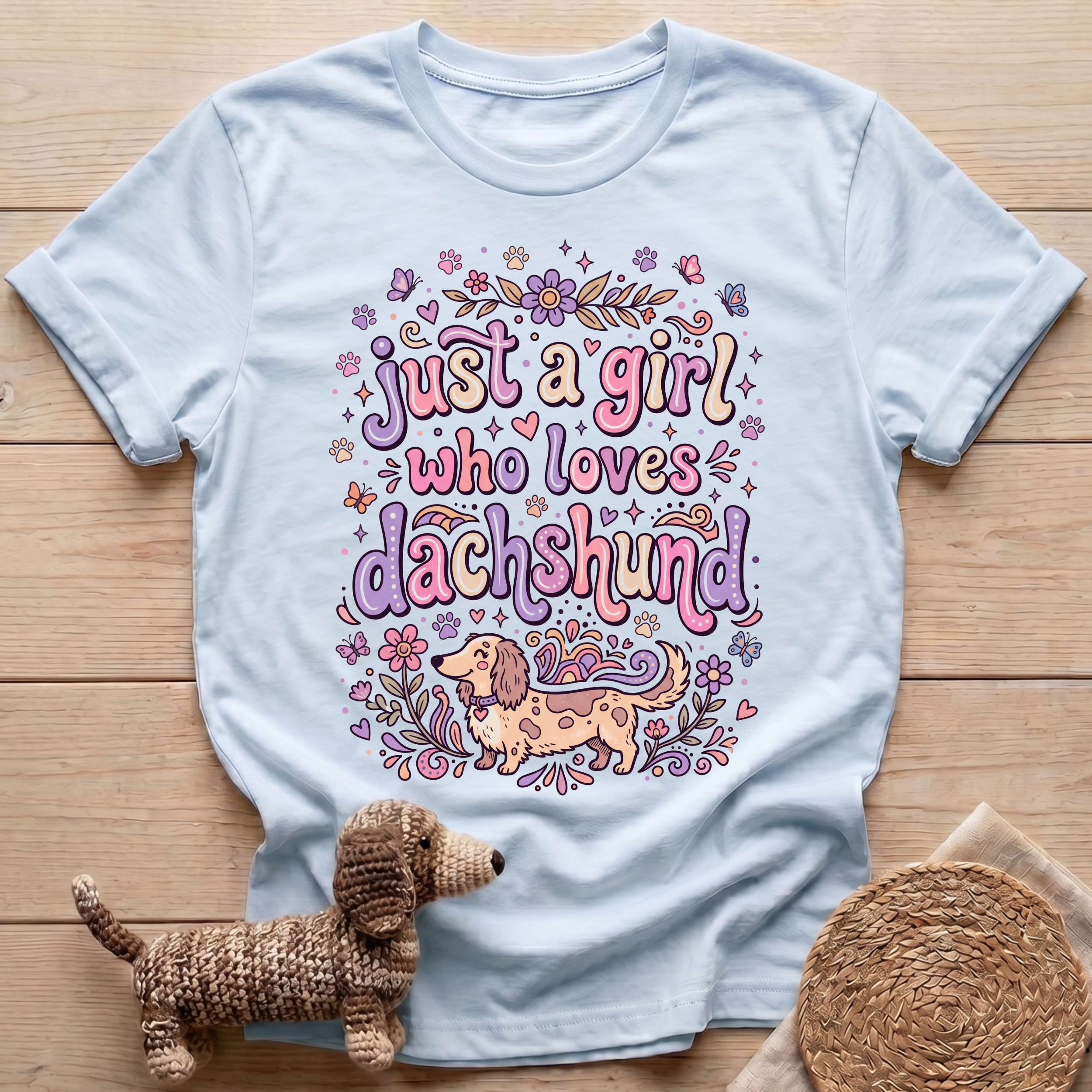 A Girl Who Loves Dachshund T-Shirt