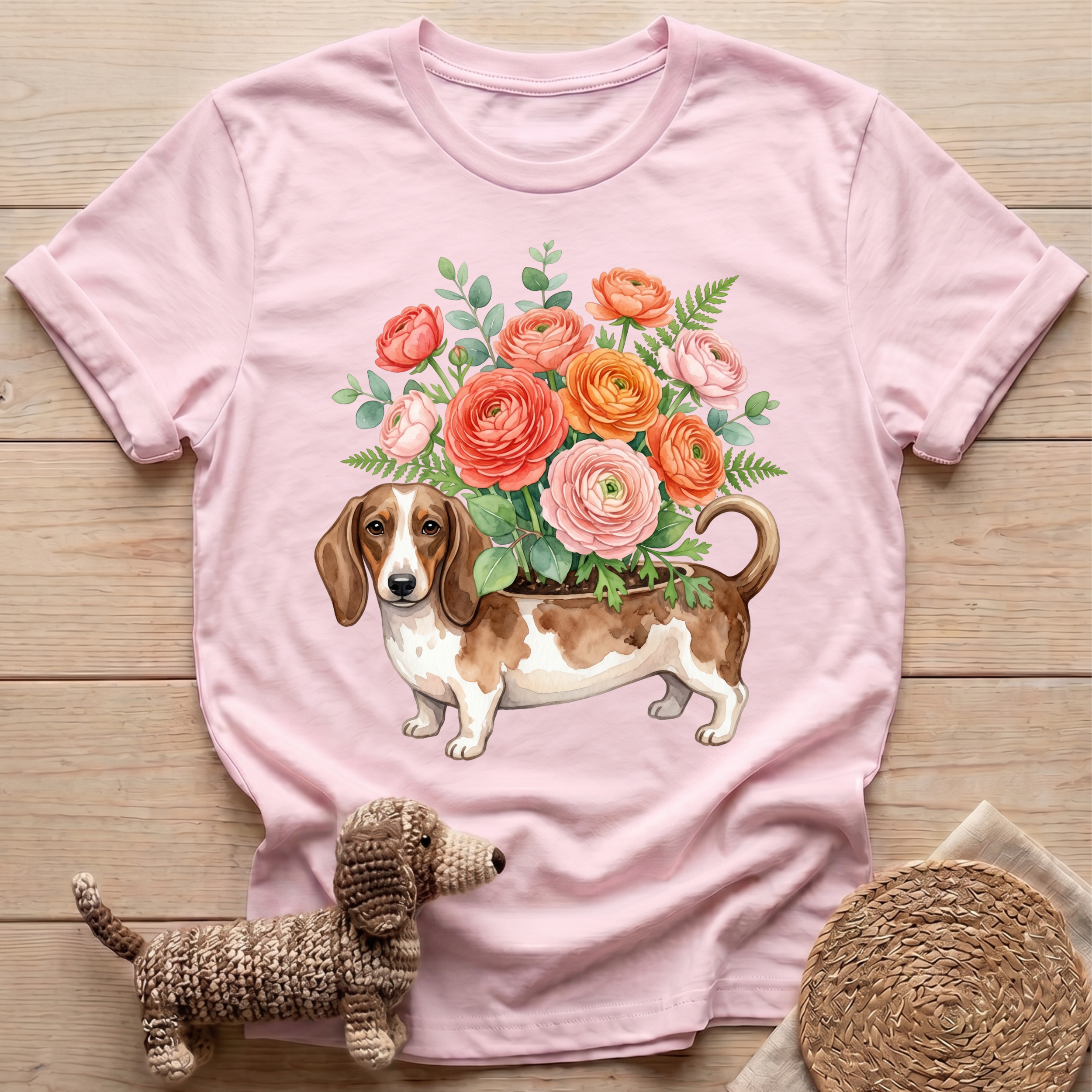 Flower Dachshund T-Shirt