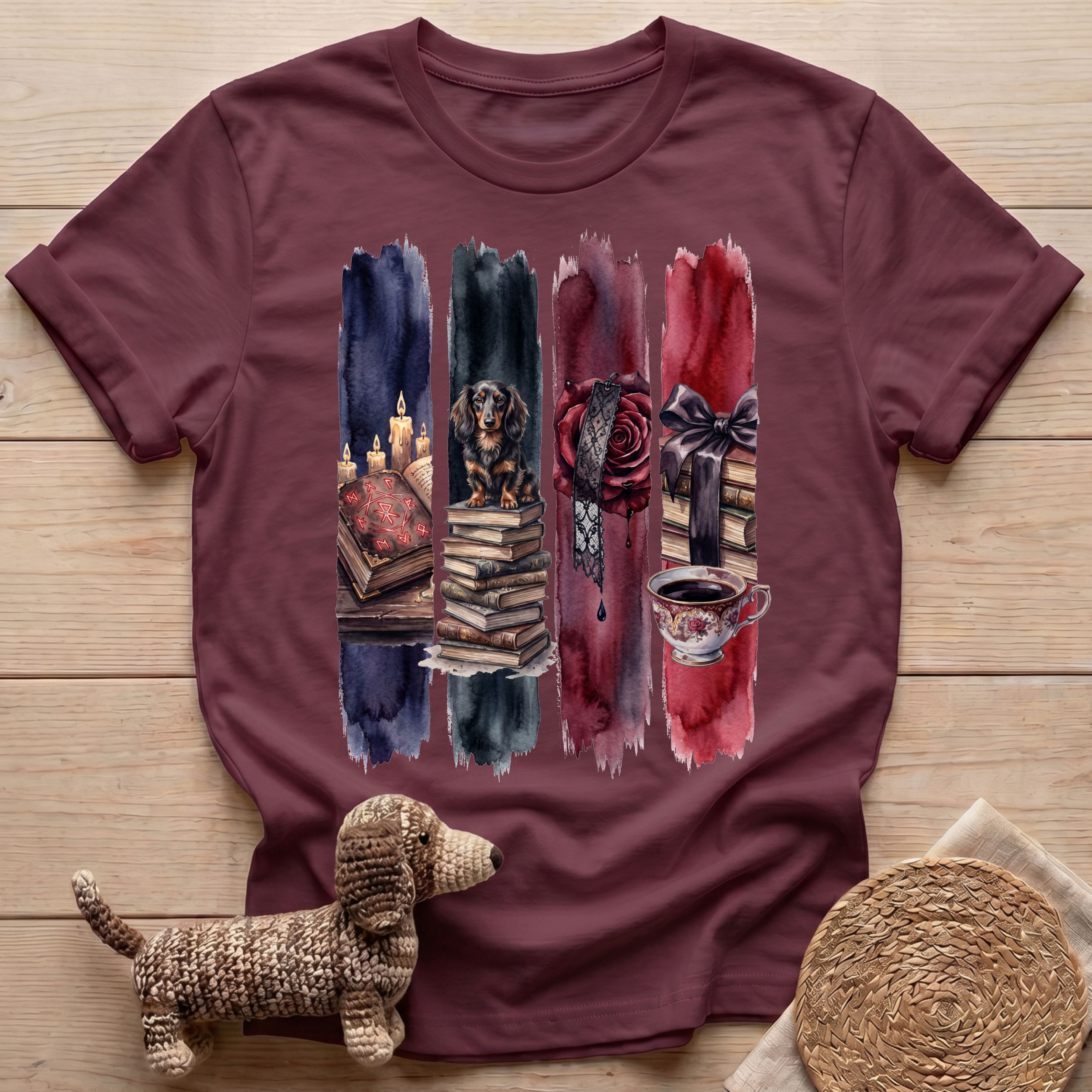 Dachshund Dark Academia T-Shirt