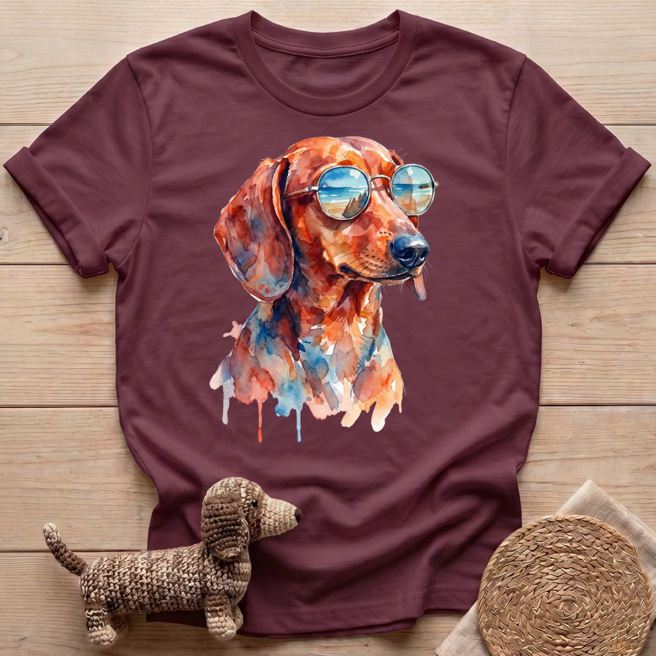 Watercolor Cool Dachshund T-Shirt