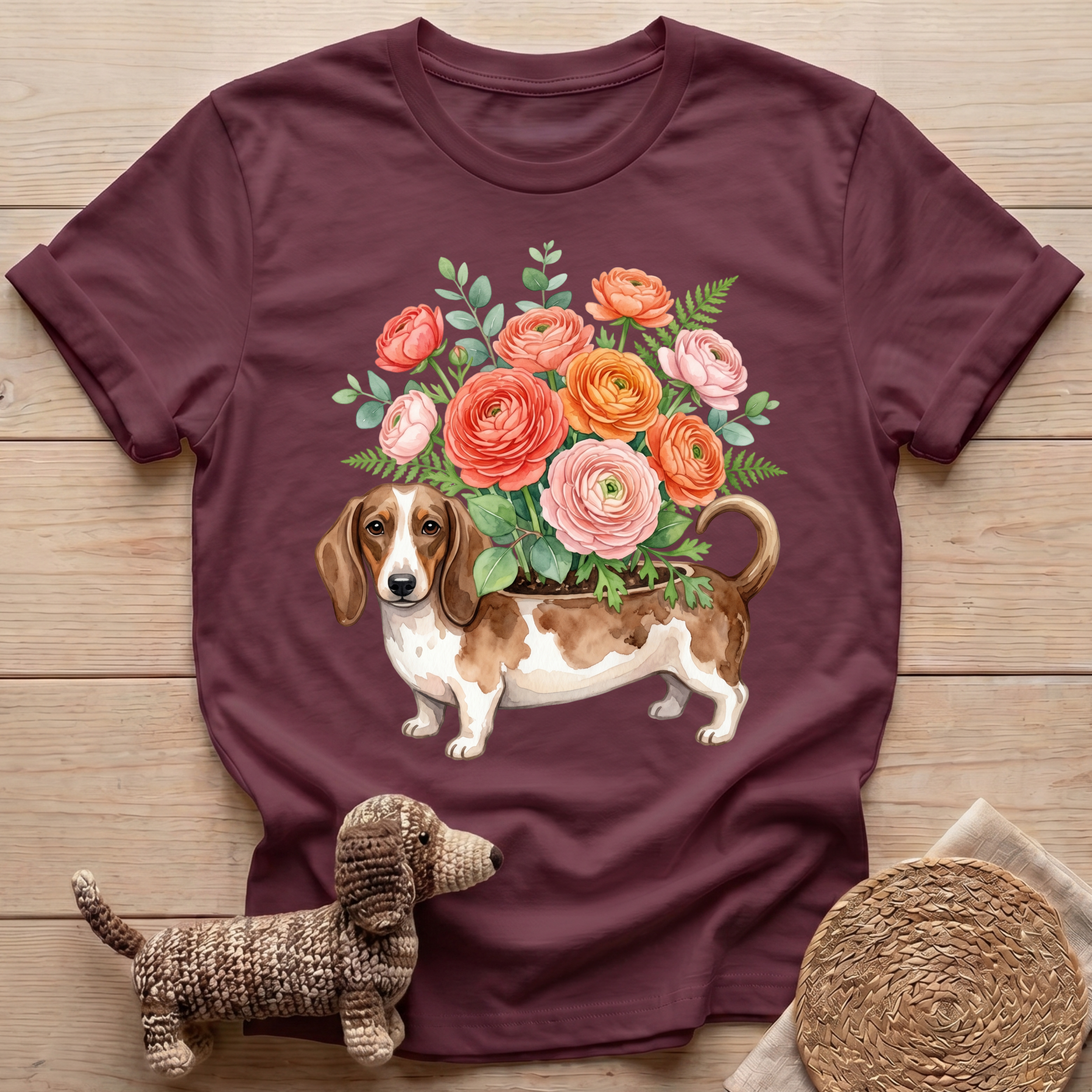Flower Dachshund T-Shirt