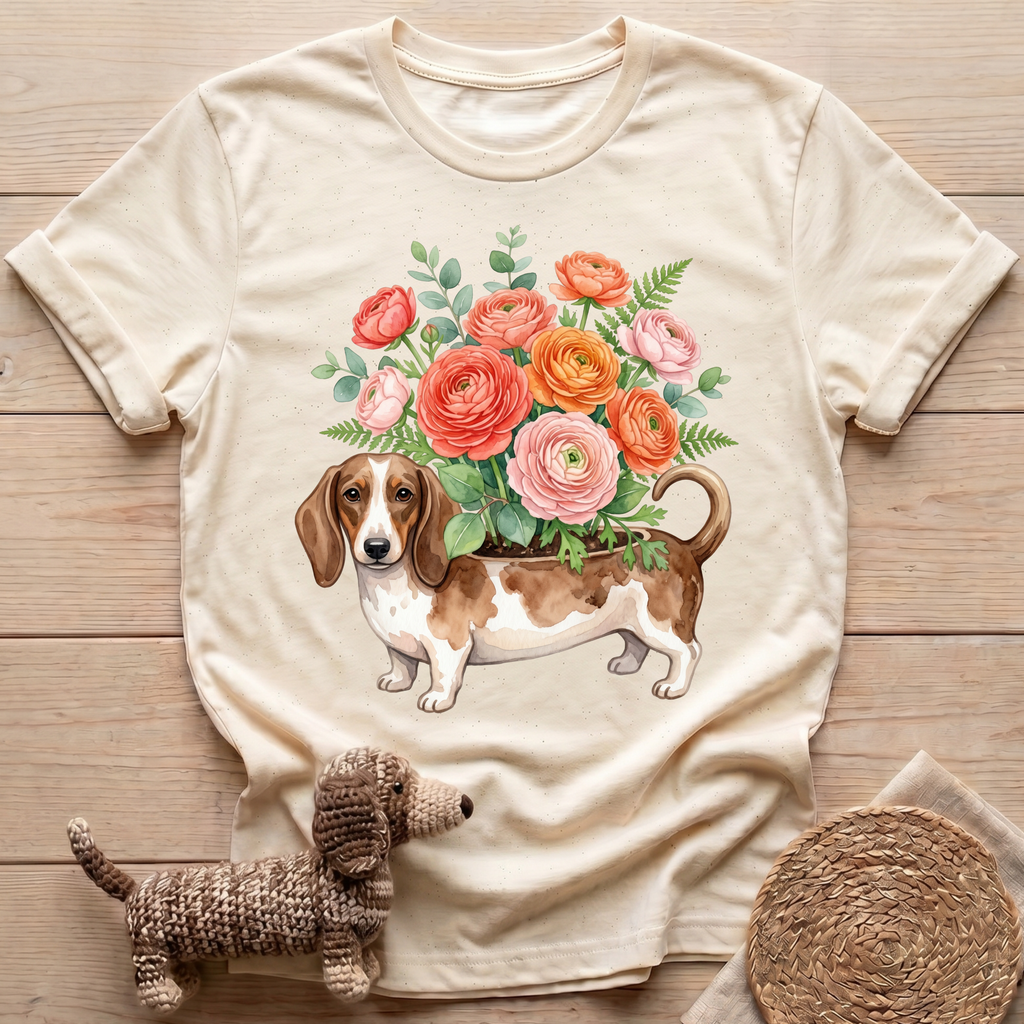 Flower Dachshund T-Shirt