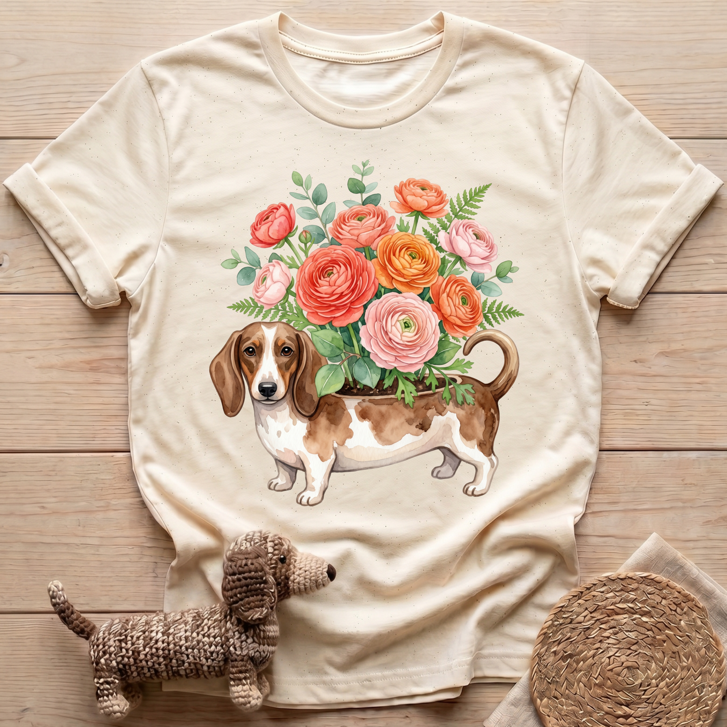 Flower Dachshund T-Shirt