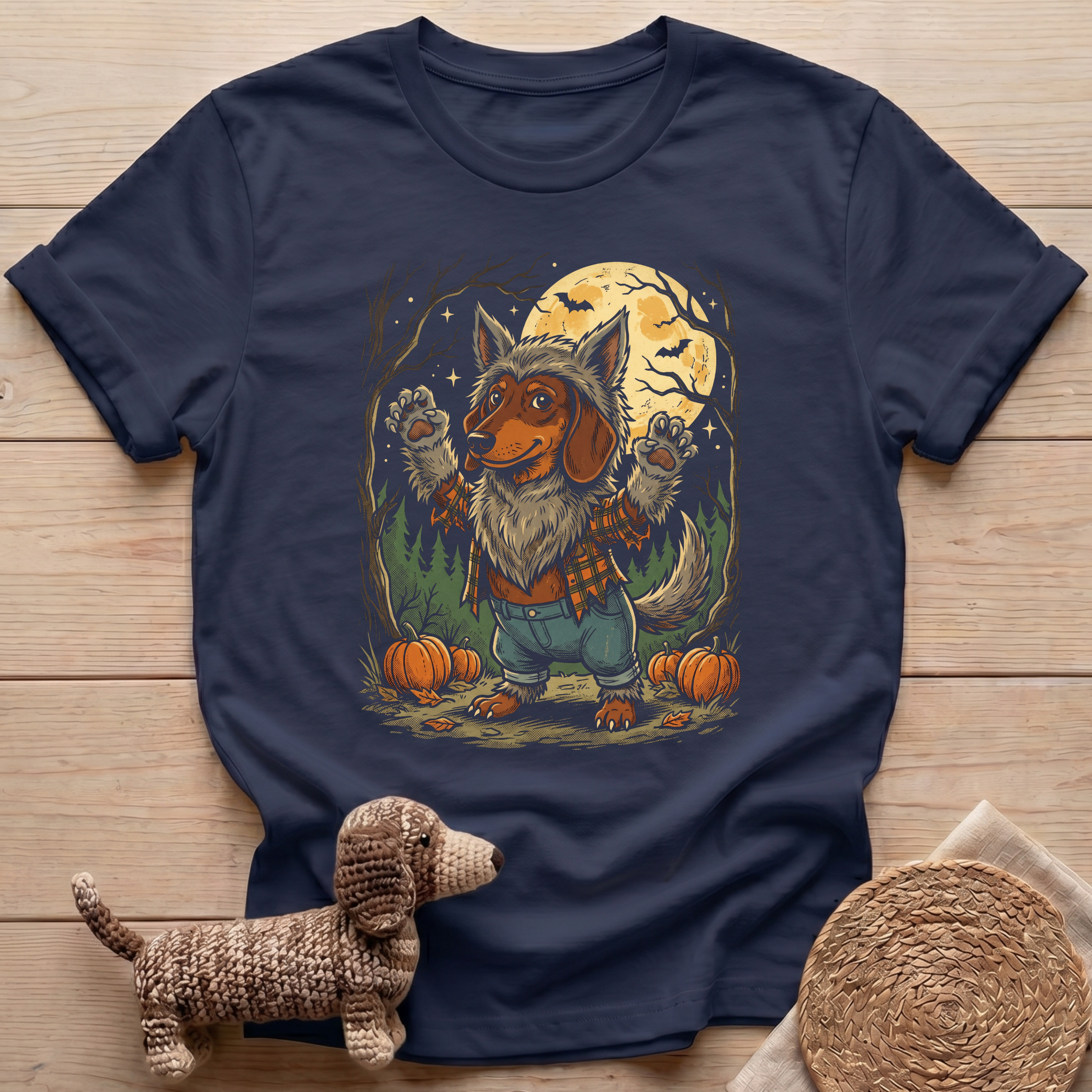 Dachshund Werewolf Full Moon T-Shirt