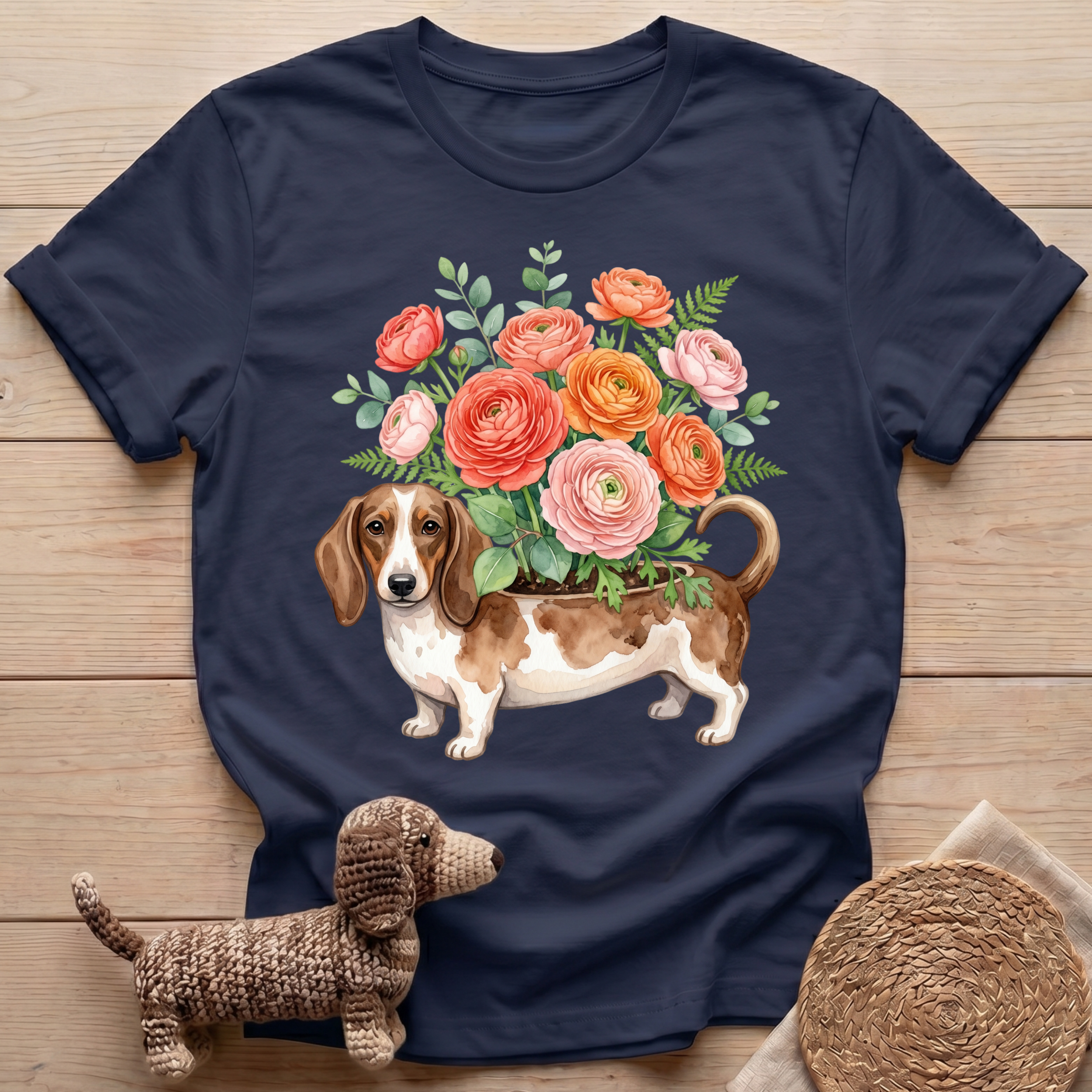 Flower Dachshund T-Shirt
