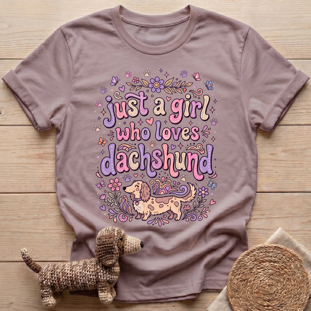 A Girl Who Loves Dachshund T-Shirt