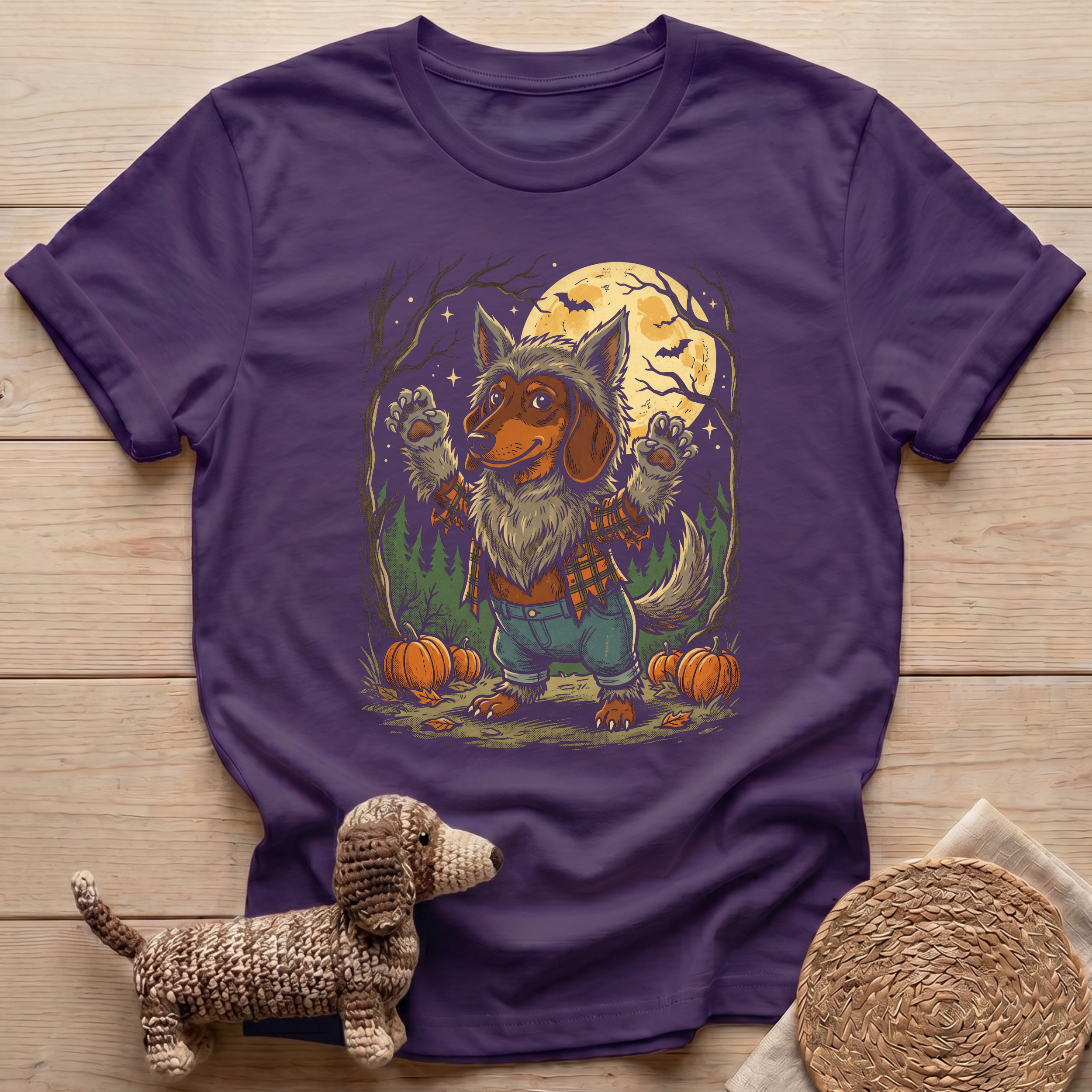 Dachshund Werewolf Full Moon T-Shirt