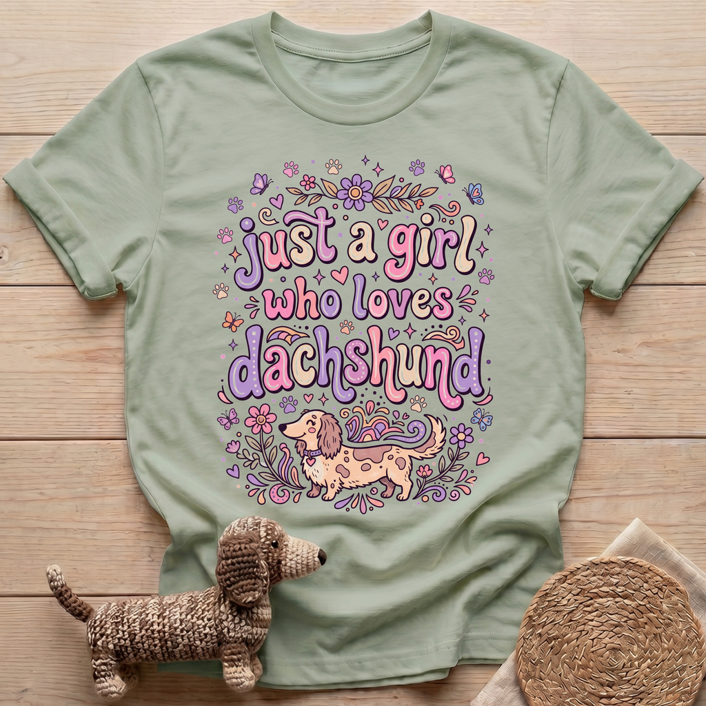A Girl Who Loves Dachshund T-Shirt