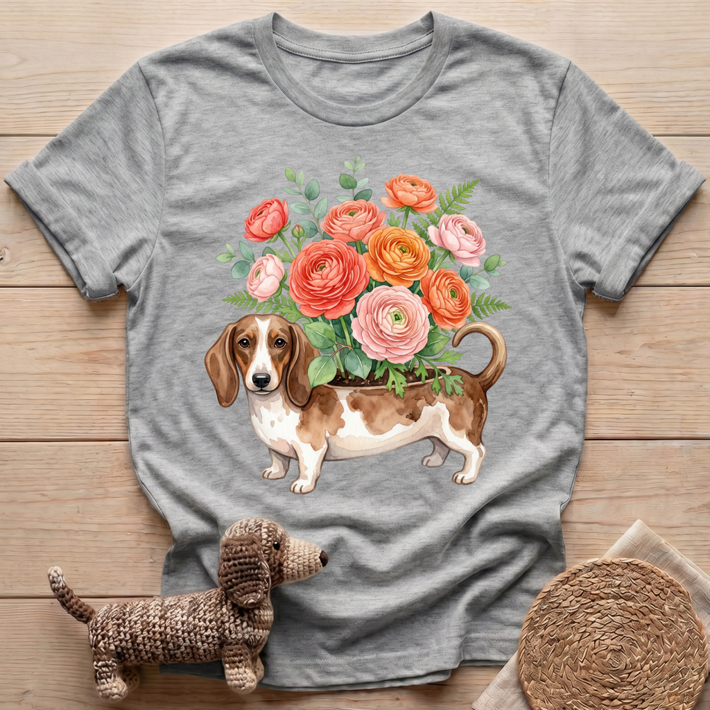Flower Dachshund T-Shirt