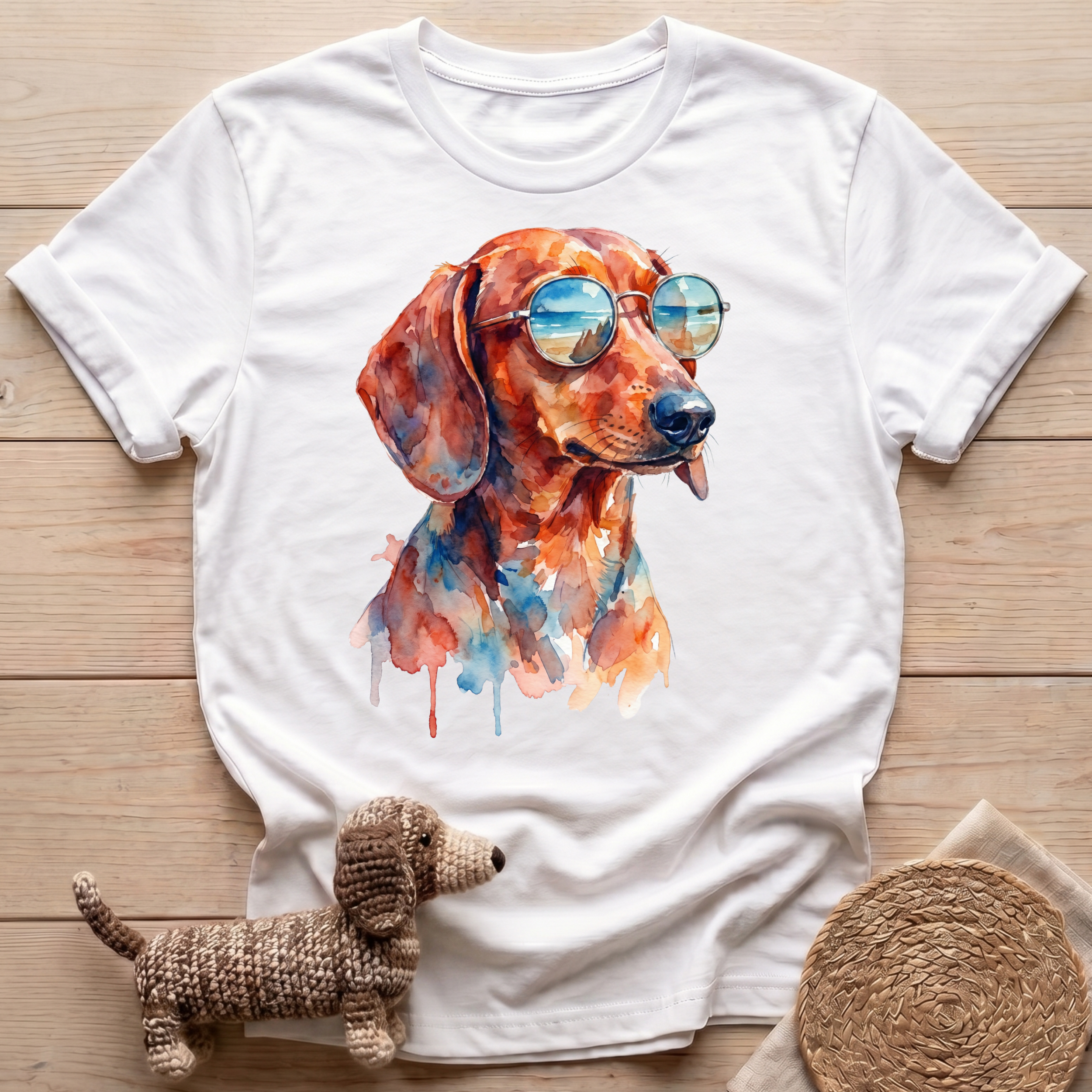 Watercolor Cool Dachshund T-Shirt