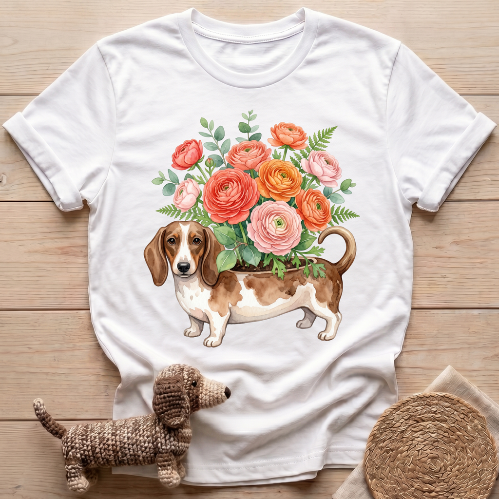 Flower Dachshund T-Shirt