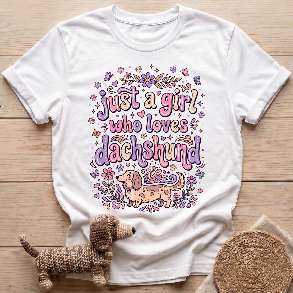 A Girl Who Loves Dachshund T-Shirt